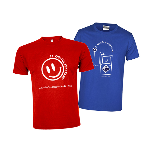 promotivni proizvodi - majice crvena i plava
